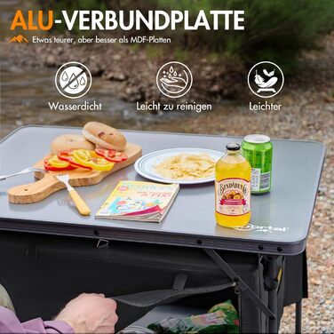 Складний кемпінговий стіл Portal зі зберіганням, портативний міні-стіл для пікніка, саду, балкону