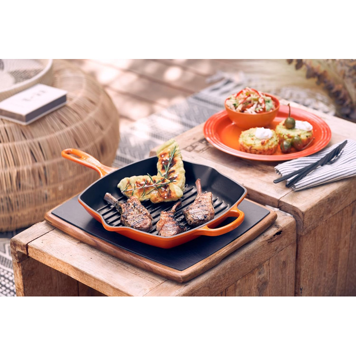 Чавунна гриль-пательня Le Creuset Signature, квадратна, 26 см, для всіх типів плит, індукція, 2,86 кг, колір Марсель
