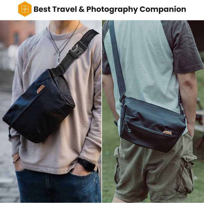 Сумка для камери TARION: водонепроникна сумка-слінг для DSLR, дзеркальної та SLR камер з перегородками для об'єктивів та аксесуарів