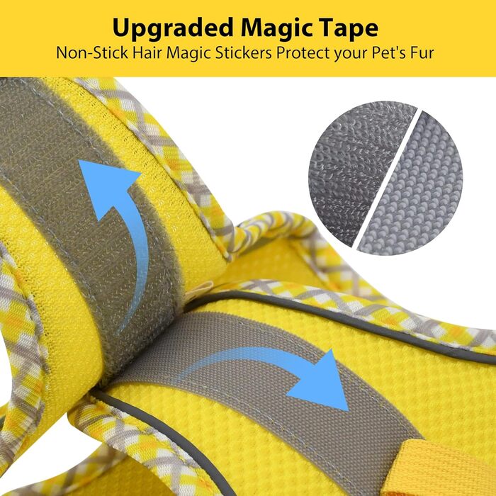 Нашийник та поводок для собак: комплект для прогулянок, нашийник для цуценят, м'який дихаючий аксесуар для тварин, світловідбиваючі смуги, для дуже маленьких собак та котів, блакитно-рожевий (XXXS, жовтий)