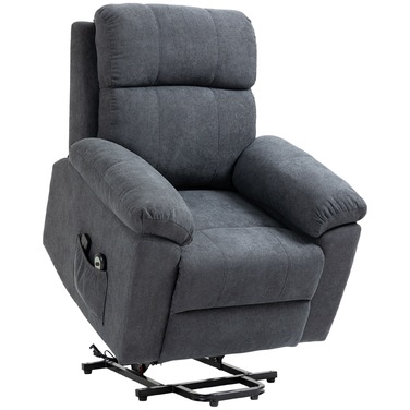 HOMCOM Power Lift Massaging Chair, Care Chair with Lift Assistance, 8 Vibration Motors, Includes Remote Control, Grey | Aosom