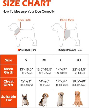 Світловідбиваючий нашийник для собак Joytale з підзарядкою, без натягування, з ручкою, для нічних прогулянок, чорно-синій, M (XL, 1 шт.), помаранчевий