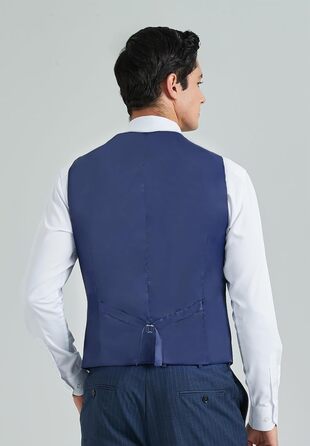 Костюмний жилет чоловічий HISDERN, темно-синій, бавовна, однотонний, V-подібний виріз, з кишенями, для вечірки, весілля, бізнесу