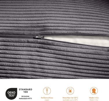 Підголовник для спини Sleepling з тканини Cord, трикутна подушка для ліжка та дивана, підтримка попереку, подушка для читання, пляжний килимок, знімний та пральний чохол, бічне кишеню, 70 x 40 x 20 см, темно-сірий