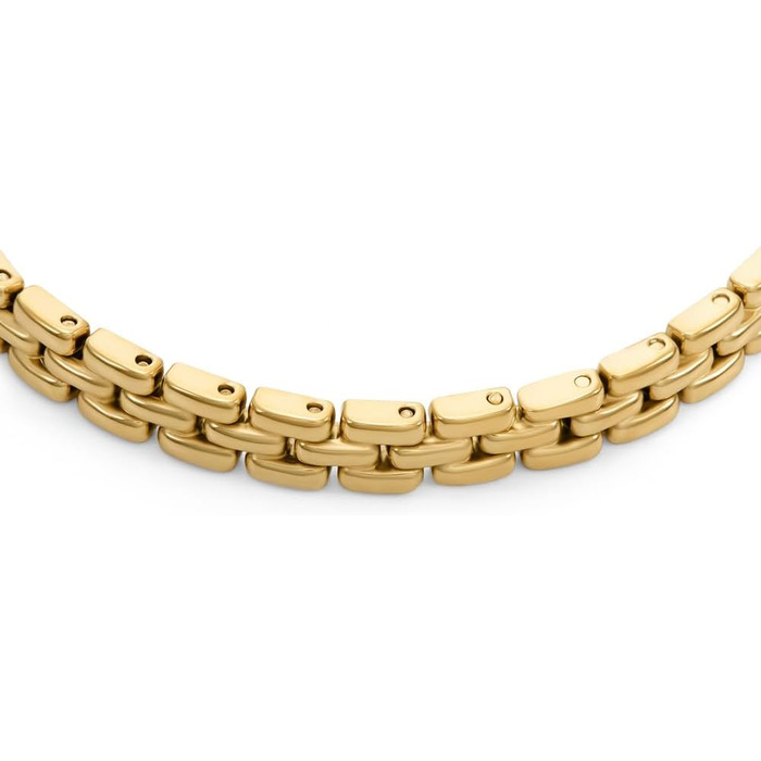 Чоловічий браслет Fossil з нержавіючої сталі або шкіри з надійним застібкою-годинником. Сріблястий та чорний (Баттер-Голд)