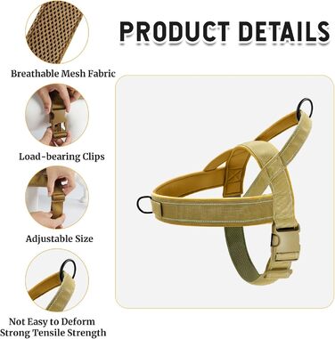 Шлейка для собак, анти-тяга, світловідбиваюча, для середніх та великих собак, регульована, м'яка, дихаюча, для прогулянок та бігу (L), Style2-M