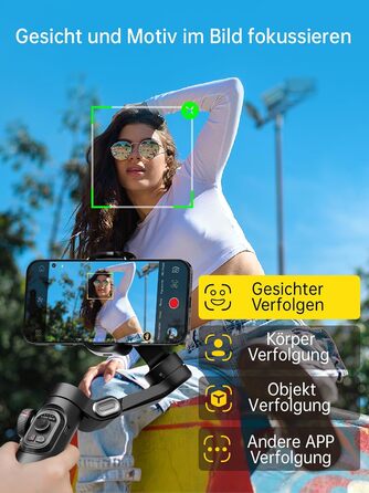 Стабілізатор для смартфона AOCHUAN 3-осьовий, складний, з фокусним колесом, для iPhone та Android, Smart XE