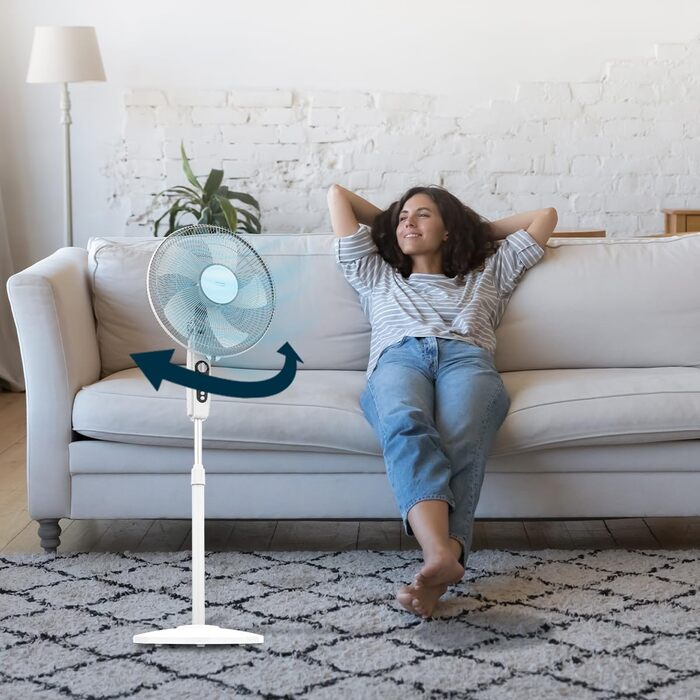 Вентилятор підлоговий Cecotec EnergySilence 515 MaxFlow White 40 см, 45 Вт, 3 швидкості, з коливанням та таймером