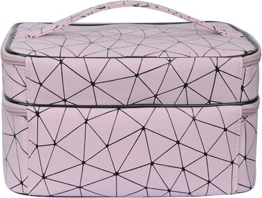 Водонепроникна косметичка MKPCW для жінок з відділенням для пензлів та перегородкою (Рожева)