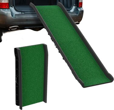 Рампа для собак NAIZY 156 см, складна, з антиковзкими килимками, для собак/кішок/домашніх тварин до 90 кг, з травою