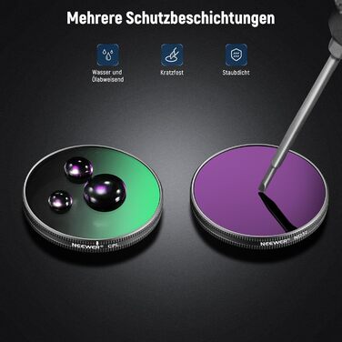 Набір фільтрів NEEWER ND для DJI Osmo Action 3/4/5 Pro (6 шт.) - ND8, ND16, ND32, ND64, ND1000, CPL