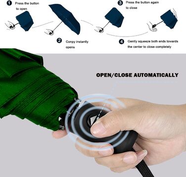 Вітростійкий туристичний парасолька SIEPASA, компактний автоматичний парасолька для подорожей, маленький та портативний