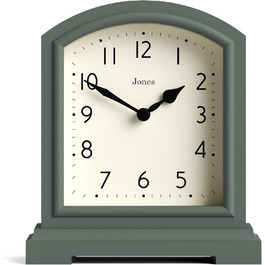 JONES CLOCKS® Tavern Mantel Clock | Traditional/Classic Design | Bedroom Clock | Living Room Clock | Office Clock | Mantel Clock | Table Clock | Gift Clock | Small Clock (Green)
