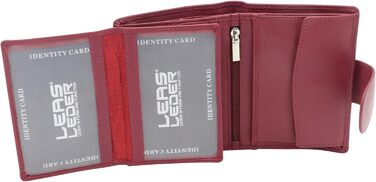 LEAS Women's and Men's Card Holders with Outer Flap in Portrait Format, Genuine Leather, Red Special Edition, Red, 12.5x9cm