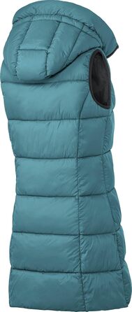 Стьобана жилетка PATSY & LOU з капюшоном, довга жіноча жилетка з двостороннім блискавкою, приталена модель для витонченої фігури, тепла та терморегулююча, розмір 36-48, колір Petrol