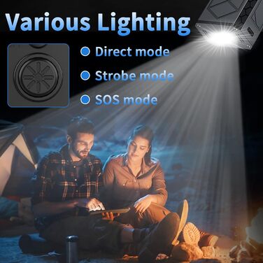 Електричний пилосос-фен, 10000mAh, LCD, міні-фен з ліхтариком для відпочинку на природі, 180000RPM, 4 швидкості, чорний