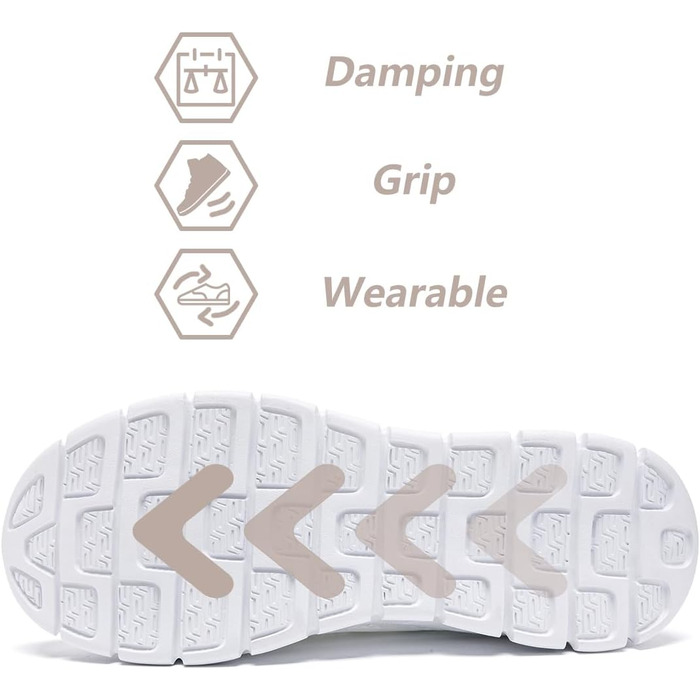 Жіночі кросівки для бігу та ходьби, Slip-On, сітка, білі, 38 EU