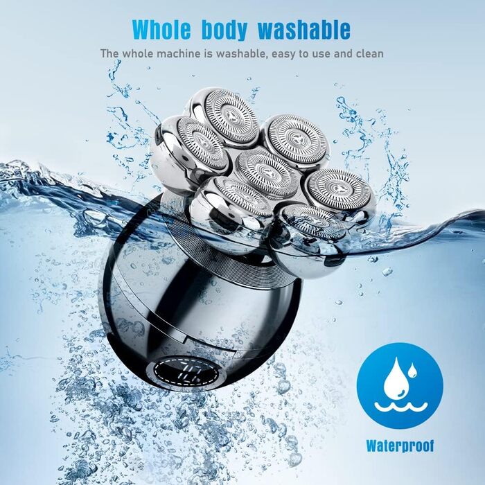 Електричний голчастий манікюр для голови CestMall 6-в-1: для чоловіків та жінок, бездротовий, плаваючий, перезаряджається, срібно-чорний