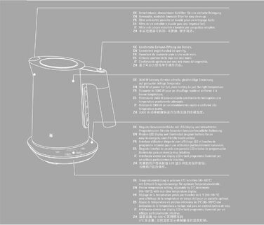 WMF Kineo Kettle with Temperature Setting, 1.6L, Scale Filter, 3000W, Live Temperature Display, Stainless Steel Matte Electric Kettle, Cromargan Single