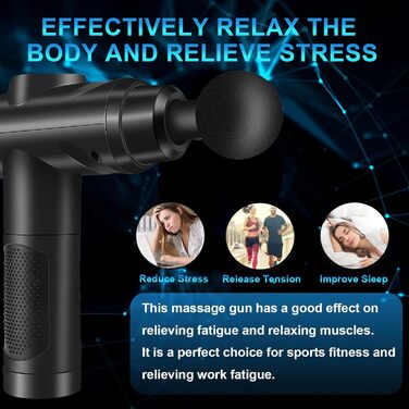 Muscle Percussion Massage Gun with 30 Speed Settings - Quiet Handheld Massager with LCD Touchscreen & 10 Massage Heads for Shoulder, Body, and Back Pain Relief