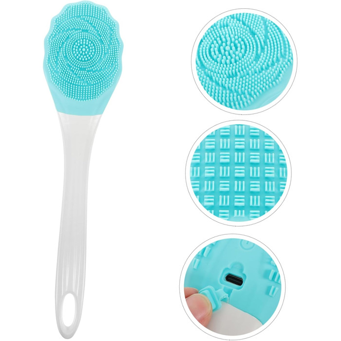 1 Piece Bath Brush Bath Scrubber Back Shower Scrubber Electric Cleaning Brush Shower Brush Back Shower Scrubber Blue