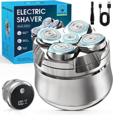 Електричний бритва для гоління голови Luctry 5D, водонепроникний, для чоловіків (срібний)