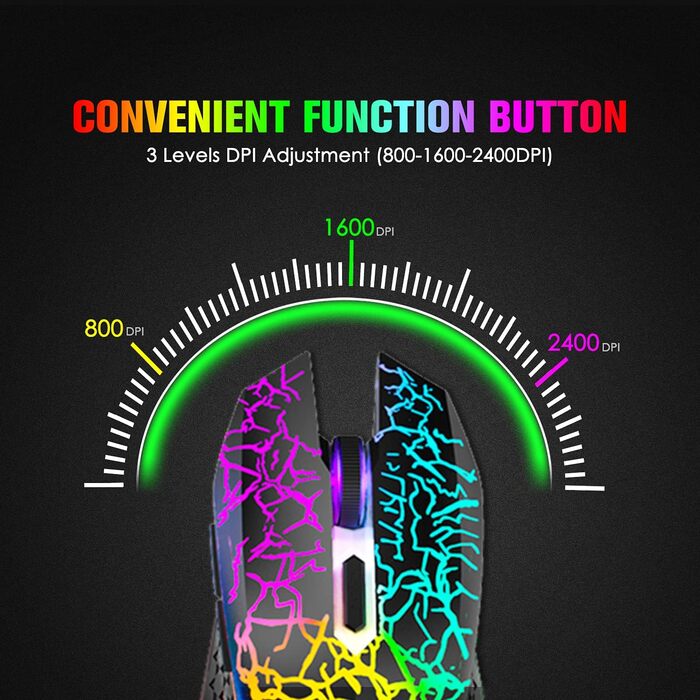 Бездротова ігрова клавіатура та миша, 87 клавіш, RGB-підсвічування, акумулятор 3800 mAh, механічний відгук, Anti-Ghosting, ергономічний дизайн, вологостійкість, чорний колір
