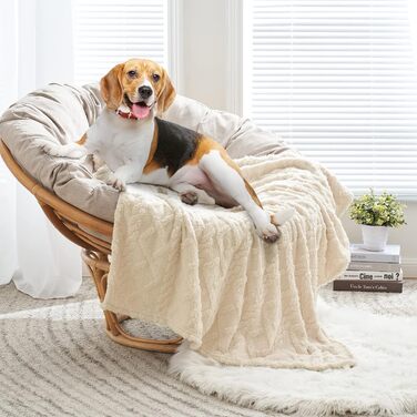 MIULEE Деки для собак 70x100 см, м'яка ковдра для собак та котів, флісова ковдра, легко миється, підходить для собак, котів, морських свинок та інших тварин (Small(40*60cm), Бежевий)
