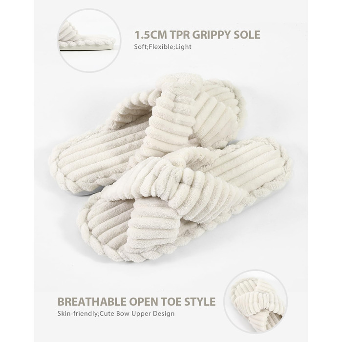 Жіночі домашні тапочки Star Vibe - м'які, пухнасті, бежеві, 40/41 EU