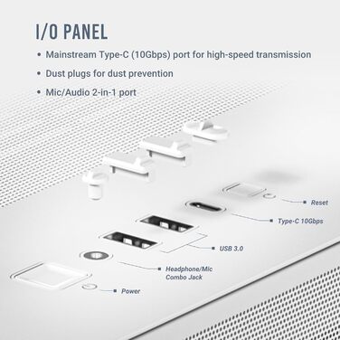 Корпус для ПК GEH Antec C8 Wood Full Tower чорний (білий/Flyaway Orchidee)
