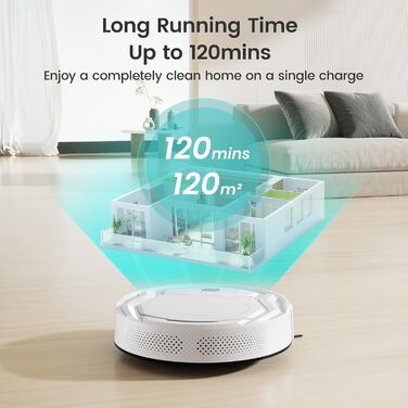 Робот-пилосос LEFANT M210 білий: потужний, тихий, з Wi-Fi та керуванням через додаток, для дому та тварин