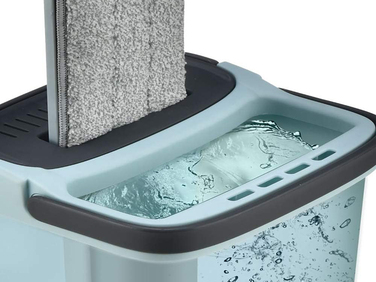 Плоский швабра з віджимачем та двокамерним відром для миття підлоги, 3 смінні насадки