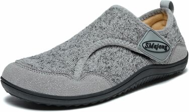 SMajong Теплі домашні тапочки для чоловіків та жінок, зимові, зручні, з антиковзким покриттям, легкі, з пов'язкою, з фетру, для дому та вулиці, розмір 36-46 (40 EU, сірий)