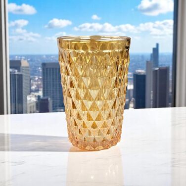 Вінтажний набір з 6 кольорових келихів для вина та напоїв з діамантовим візерунком (сітка), келихи Long Drink, коктейльні келихи з тисненням, скляний набір, склянка для вина, склянка для води, келих, склянка з золотим блиском