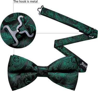 Набір краваток-метеликів Barry.Wang для чоловіків: краватка-метелик, нагрудна хустинка та запонки (Dunkelgrün/Schwarz) для весілля та урочистих подій