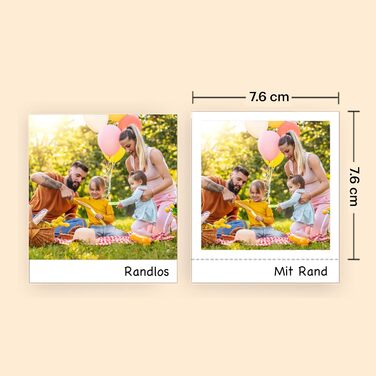 Фотопринтер KODAK Mini 3 Retro: портативний друк 7,6x7,6 см + 68 аркушів, чорний