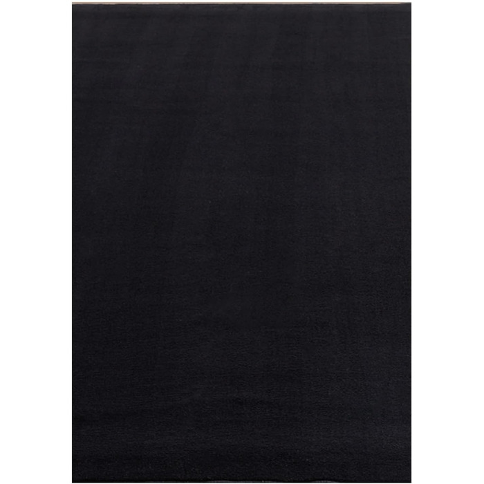 Килим для вітальні HomebyHome 140x200 см, чорний, з коротким ворсом, миючий, сучасний дизайн. Килим з коротким ворсом для кухні, спальні, 140 x 200 см (прямокутний), чорний