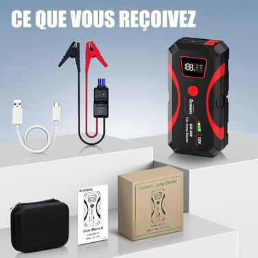 Powerbank для авто Starthilfe 2000A, 12V, з LCD екраном та LED ліхтариком, для бензинових та дизельних двигунів (до 7L/4L)