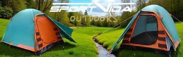 Намет туристичний Sportvida Campingzelt 2-3 особи, двошаровий, зелений, з тамбуром, захист від комарів, водонепроникний