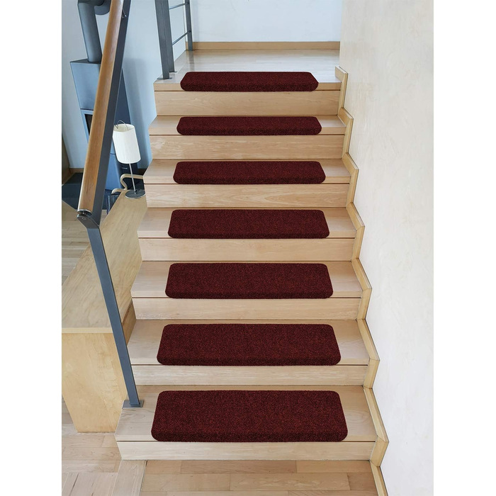 Ramon Rectangular Step Mats by Kettelservice-Metzker - Burgundy Color, No Plastic Corners