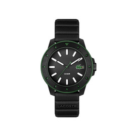 Годинник Lacoste 12.12 Scuba чоловічий кварцовий з силіконовим ремінцем (чорний)