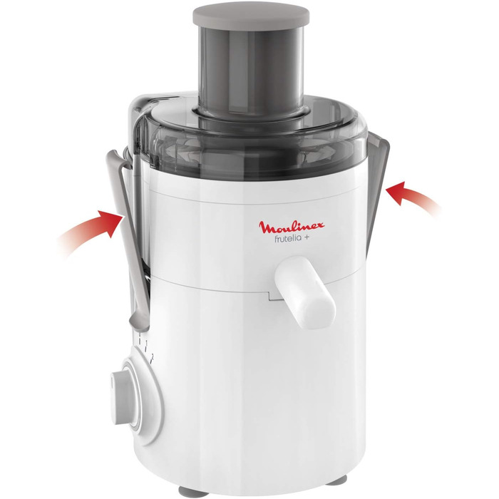 Центрифужна соковижималка Moulinex Frutelia+ JU3701, 350 Вт, з широким завантажувальним отвором, 2 швидкості та імпульсний режим
