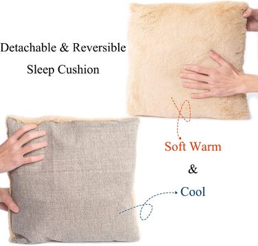 Кішка ліжко для котів, складана печеринка для котів, будиночок для котів з пральним подушками, ліжко для кошенят, кішка намет, м'яке та тепле кішка будинок для дому для кошенят та середніх M(15 x 15 x 15 дюймів) Бежевий