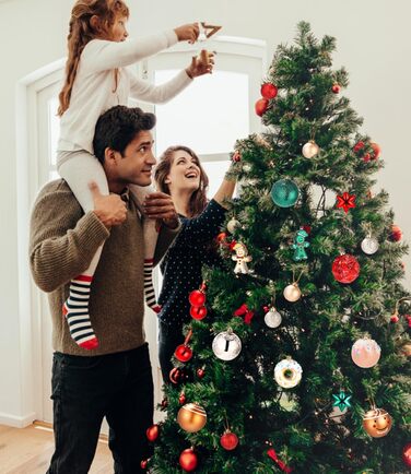 Набір прикрас для ялинки на Новий Рік: 42 штуки, кульки, червоний, зелений, золотий | Ялинкові прикраси