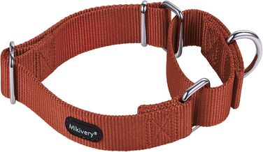 Нашийник для собак Mikivery Marraht: стильний металевий нашийник для тварин, підходить для собак малого, середнього та великого розміру (35.5-53 см, Колір: Коричневий)