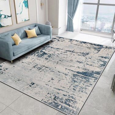 Килим з коротким ворсом для вітальні: абстрактний дизайн, великий, м'який, неслизький, сірий (120x160 см, 200x250 см)