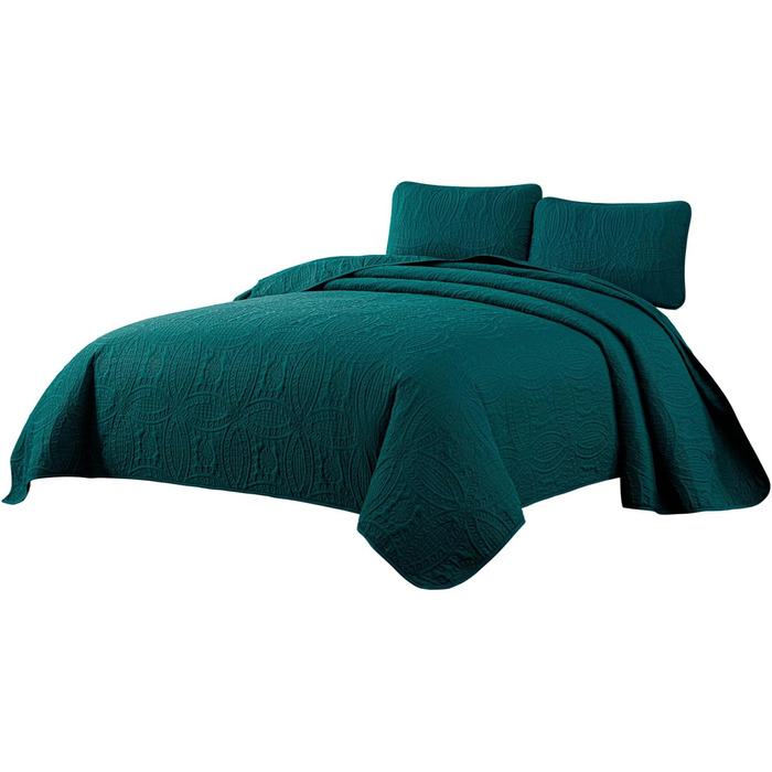 Chezmoi Collection Austin: Комплект з 3 великих пледів (Queen, Блакитно-зелений) -