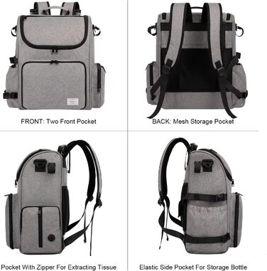 Чемодан для собак Modoker, сумка-переноска для тварин, схвалена авіакомпаніями, з органайзером, плечовим ременем, 2 контейнерами для корму та 2 складаними мисками (сірий)