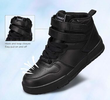 Жіночі баскетбольні черевики Lucky Step з клямками - стильні кросівки з штучної шкіри, чорного кольору, розмір 36 EU