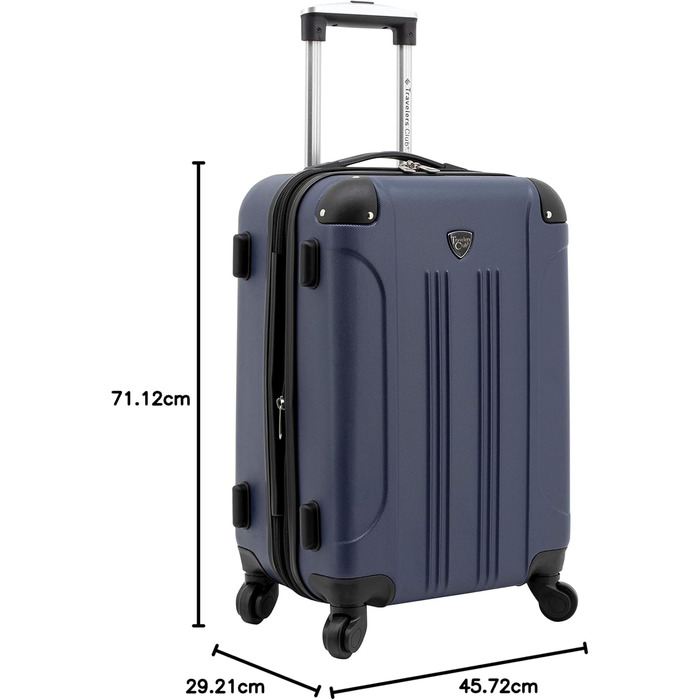 Валіза Travelers Club Chicago Hardside Розширювана Spinner, 20 дюймів, Синій Navy